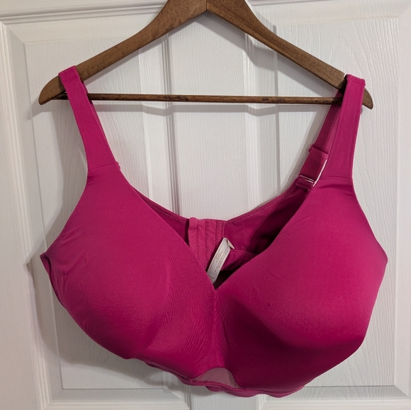 Cacique Lane Bryant Bra Lightly Lined Full Coverage No Wire Black Pink Size 44G - Picture 6 of 12